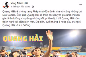Quang Hải có thể sẽ không sang Pháp và không dự SEA Games 31