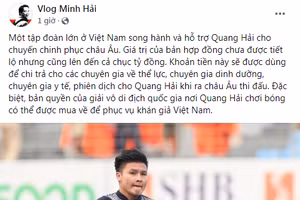 Quang Hải được tài trợ số tiền "khủng" khi xuất ngoại thi đấu thời gian tới.