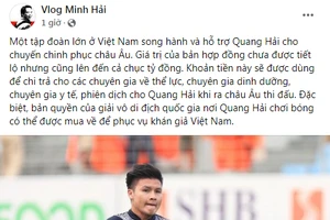 Quang Hải được tài trợ số tiền "khủng" khi xuất ngoại thi đấu thời gian tới.