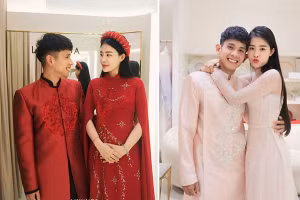 Nguyễn Phong Hồng Duy và Phạm Thị Kiều Oanh chuẩn bị làm lễ cưới.