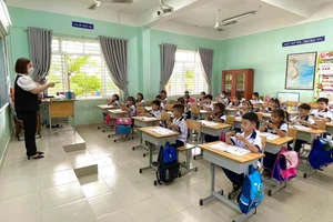 Tiết học của học sinh Trường Tiểu học Bình Lợi (huyện Bình Chánh, TPHCM).