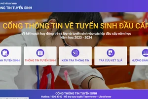 Trang chủ cổng thông tin tuyển sinh đầu cấp.