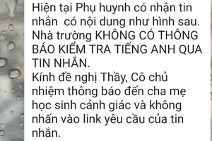 Trường học phát cảnh báo sau khi phụ huynh nhận được ‘link lạ’