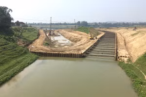 Kênh dẫn dòng cống Tràng Sơn - một trong nhiều công trình do JICA đầu tư tại Nghệ An.