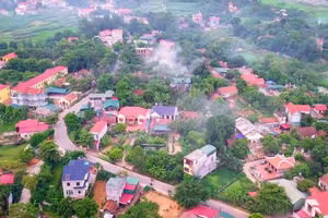 Một góc nông thôn mới ở huyện Sông Lô, Vĩnh Phúc.