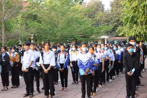 Các thí sinh tham dự Kỳ thi chọn học sinh giỏi tỉnh cấp THCS, năm học 2020-2021.