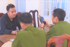 Đối tượng Y Pháo tại Cơ quan điều tra, Công an huyện Ea H’leo, Đắk Lắk (ảnh: Công an cung cấp).