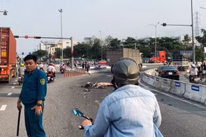 Hiện trường vụ tai nạn. 