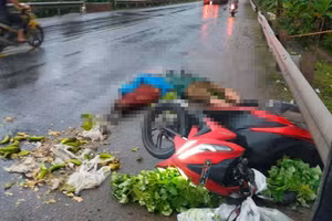 Hiện trường vụ tai nạn. 