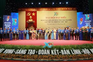 Ban chấp hành Đoàn TNCS HCM tỉnh Thái Nguyên khóa XV, nhiệm kỳ 20222 - 2027 ra mắt Đại hội.