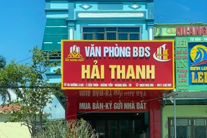 Sau khi báo GD&TĐ phản ánh, Công ty TNHH BĐS Hải Thanh đã bỏ tên "Công ty" thay bằng "Văn phòng". (Ảnh: NT)