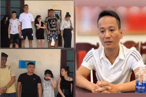 Hoàng Điệp và các đối tượng sử dụng ma tuý tại quán karaoke RuBy. (Ảnh: CATH).