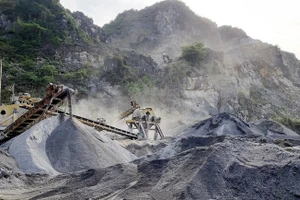 Công trường khai thác khoáng sản của Công ty TNHH chế biến đá tự nhiên Nam Thái Sơn. (Ảnh: CTV).
