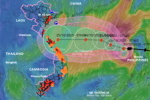 Vùng ảnh hưởng dự kiến của cơn bão số 8