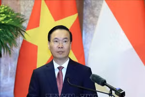 Chủ tịch nước Võ Văn Thưởng phát biểu với báo chí. Ảnh: Thống Nhất/TTXVN