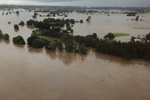 Cảnh lũ lụt ở Australia.