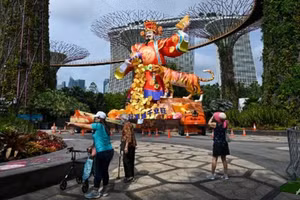Hình ảnh trang trí đón năm Nhâm Dần tại Singapore.