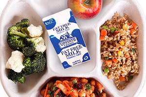 Bữa ăn chay trong trường học ở New York.