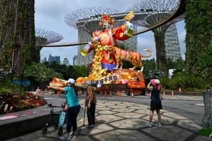 Hình ảnh trang trí đón năm Nhâm Dần tại Singapore.