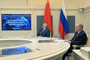 Tổng thống Nga Vladimir Putin và nhà lãnh đạo Belarus Alexander Lukashenko.