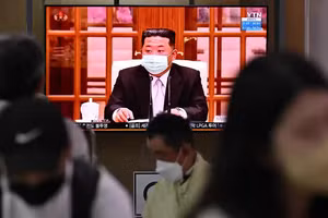 Lãnh đạo Kim Jong-un trên truyền hình.