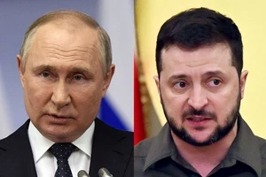 Tổng thống Nga Putin và người đồng cấp Ukraine Zelensky.