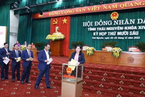 HĐND tỉnh Thái Nguyên lấy phiếu tín nhiệm 28 chức vụ do HĐND tỉnh bầu.