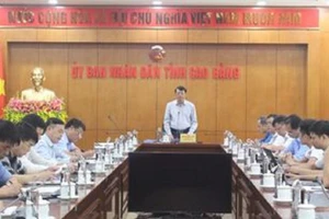 Ban Chỉ đạo giải phóng mặt bằng Dự án đầu tư xây dựng tuyến cao tốc Đồng Đăng (Lạng Sơn) - Trà Lĩnh (Cao Bằng) tổ chức họp nắm tình hình và triển khai công tác chuẩn bị dự án. (Nguồn: Báo Cao Bằng)