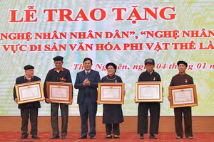 Thái Nguyên trao tặng danh hiệu nghệ nhân nhân dân, nghệ nhân ưu tú.
