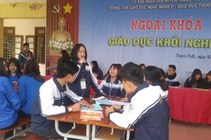 Giờ ngoại khóa Giáo dục khởi nghiệp của học viên Trung tâm GDNN-GDTX Thạch Thất (Hà Nội).