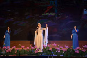 Một tiết mục biểu diễn của giáo viên Trường Nguyễn Siêu (Hà Nội) gửi tới ban tổ chức