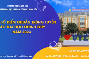 Trường ĐH SPKT Hưng Yên công bố điểm trúng tuyển đại học hệ chính quy năm 2023