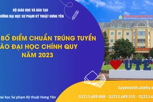 Trường ĐH SPKT Hưng Yên công bố điểm trúng tuyển đại học hệ chính quy năm 2023