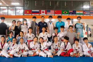 Đội tuyển Taekwondo Trường THPT&THCS Lê Lợi. Ảnh: Lê Quang Phúc