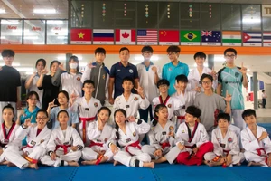 Đội tuyển Taekwondo Trường THPT&THCS Lê Lợi. Ảnh: Lê Quang Phúc