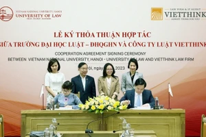 Lễ ký kết Thỏa thuận hợp tác giữa Trường ĐH Luật - ĐHQGHN và Công ty Luật Vietthink ngày 18/04/2023