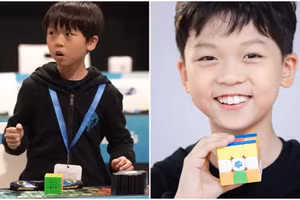 Thần đồng 9 tuổi đã phá kỷ lục giải một khối Rubik 3x3 với thời gian trung bình sau 5 lần là 4,69 giây.