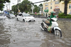 Đoạn đường qua địa phận Hiệp Bình Chánh, quận Thủ Đức bị ngập nặng mỗi khi có mưa lớn.