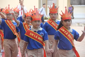 Học sinh tiểu học tại TP.HCM trong Lễ khai giảng năm học 2019-2020. Ảnh minh hoạ P.Nga