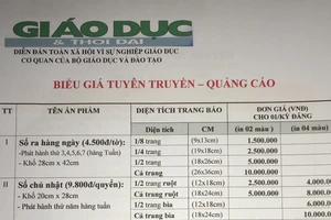 Báo giá quảng cáo trên các ấn phẩm báo in báo Giáo dục và Thời đại 