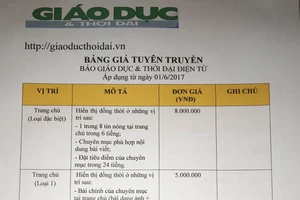 Báo giá tuyên truyền trên báo Giáo dục và Thời đại Điện tử 