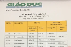 Báo giá quảng cáo báo Giáo dục và Thời đại Điện tử