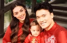 Bùi Tiến Dũng tung ảnh đón Tết bên vợ xinh đẹp nhận 'mưa' lời khen