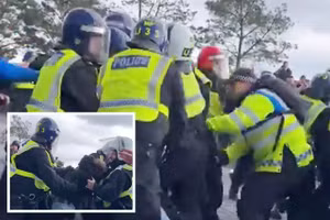 Chùm ảnh: Hỗn loạn sau trận Tottenham – Arsenal, cảnh sát vào cuộc