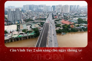 Cầu Vĩnh Tuy 2 sẵn sàng cho ngày thông xe