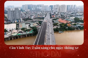 Cầu Vĩnh Tuy 2 sẵn sàng cho ngày thông xe