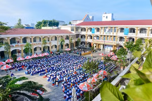 Quang cảnh Trường TH Nguyễn Trãi, TP Mỹ Tho (Tiền Giang). Ảnh: X. Uyên.