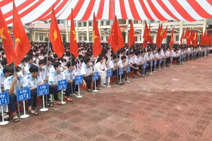 HS tỉnh Cà Mau trong ngày khai giảng năm học 2023 - 2024.