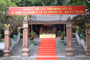 Lễ tưởng niệm các anh hùng liệt sĩ hi sinh tại "hang Tám Cô" sẽ được tổ chức từ 8h30 - 10h30 ngày 14/11.