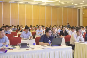 Toàn cảnh Hội nghị tập huấn công tác tổ chức cán bộ.